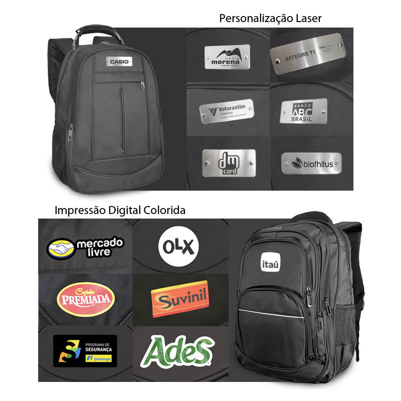 Mochilas personalizadas com plaquinha gravada Mochilas personalizadas com plaquinha gravada