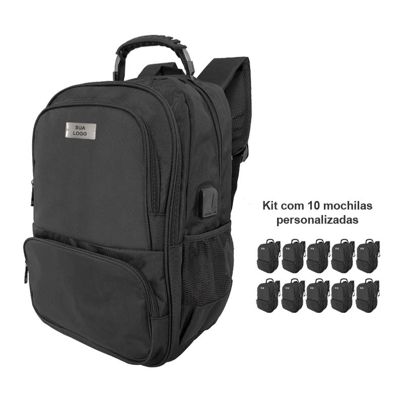 Mochilas personalizadas com gravação (kit com 10 unidades )