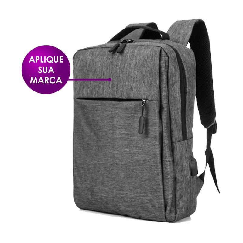 Mochila Personalizada compacta e leve Cinza